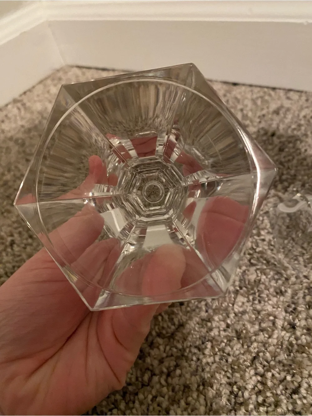 Clear Glass Candlestick Pair 2LB Weight